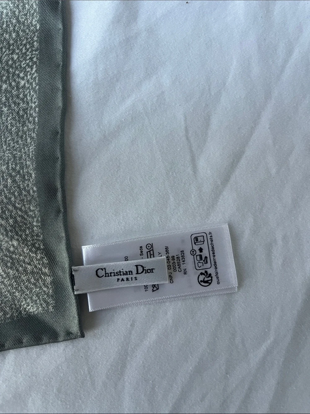 Christian Dior Grey Oblique Silk Scarf Diortwin 90 square